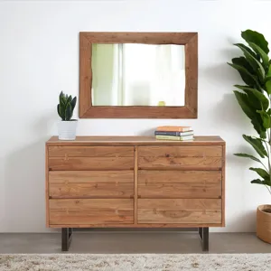 Aspen 58" Six Drawer Dresser in Smoked Acacia