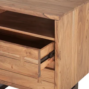 Aspen 24" Two Drawer Nightstand in Smoked Acacia