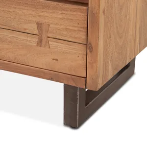 Aspen 24" Two Drawer Nightstand in Smoked Acacia