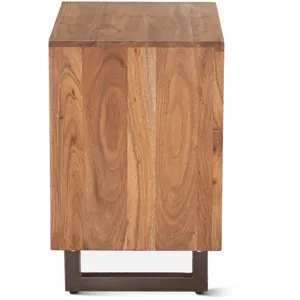 Aspen 24" Two Drawer Nightstand in Smoked Acacia
