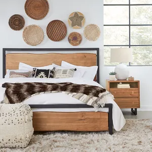 Aspen King Bed in Smoked Acacia