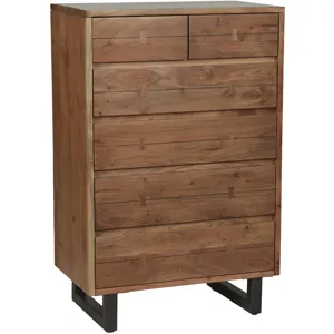 Aspen 34" Tall Chest in Smoked Acacia