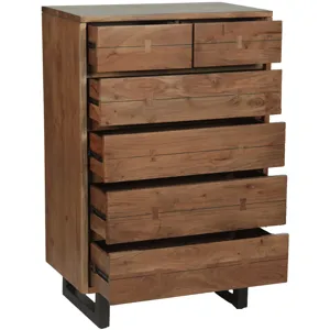 Aspen 34" Tall Chest in Smoked Acacia