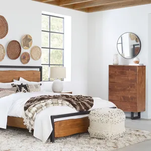 Aspen Queen Bed in Smoked Acacia