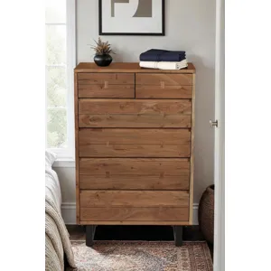 Aspen 34" Tall Chest in Smoked Acacia