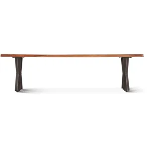 Brisbane 68" Dining Bench in Natural Sheesham Wood and Iron