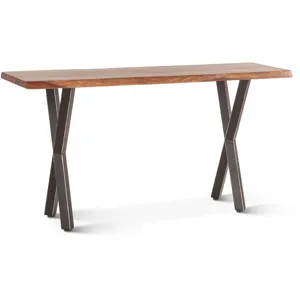 Brisbane 58" Console Table in Natural Sheesham Wood and Iron