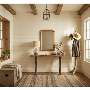Brisbane 58" Console Table in Natural Sheesham Wood and Iron