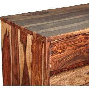 Brisbane 34" Tall Chest with Plinth Base in Natural Sheesham