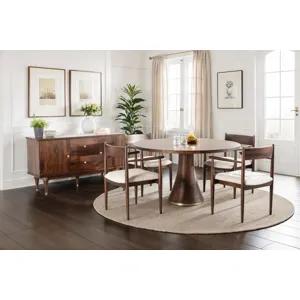 Bijou 54" Round Dining Table in Dark Sienna