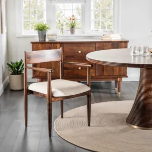Bijou 54" Round Dining Table in Dark Sienna