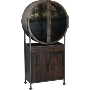 Bowery 74" Tall Round Bar Cabinet