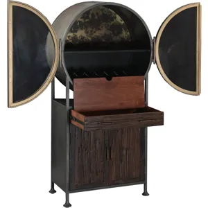 Bowery 74" Tall Round Bar Cabinet