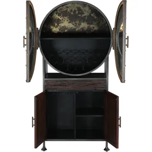 Bowery 74" Tall Round Bar Cabinet