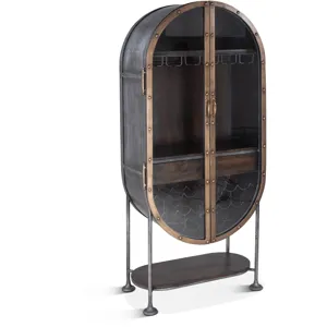 Bowery 34" Tall Oval Bar Cabinet