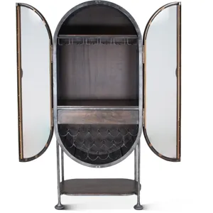 Bowery 34" Tall Oval Bar Cabinet