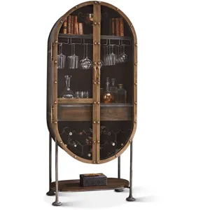 Bowery 34" Tall Oval Bar Cabinet