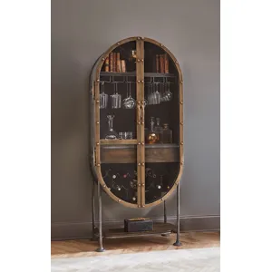 Bowery 34" Tall Oval Bar Cabinet