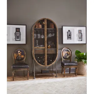 Bowery 34" Tall Oval Bar Cabinet
