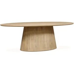 Casablanca 86" Oval Dining Table in Natural White