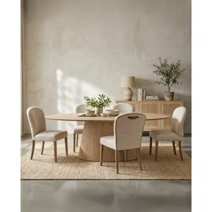 Upholstered Seating Jessie 18" Dining Chair in Beige Linen