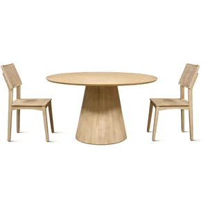Casablanca 54" Round Dining Table in Natural White