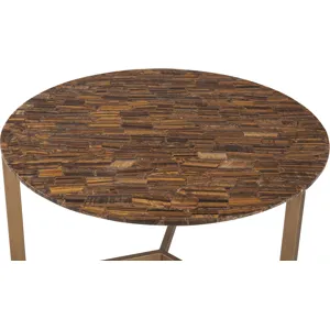 Calico 36" Coffee Table in Tiger Eye with Iron Base