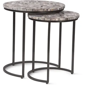 Calico 20" Nesting Tables in Chevron Pattern, Set 2