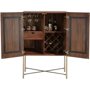 Cosmopolitan 39" Bar Cabinet in Honey Brown