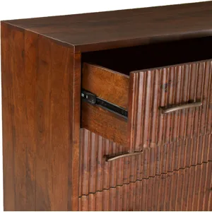 Cosmopolitan 69" Six Drawer Dresser in Honey Brown