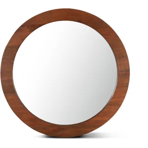 Cosmopolitan 42" Round Mirror in Honey Brown