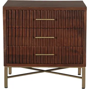 Cosmopolitan 26" Three Drawer Nightstand in Honey Brown