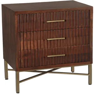Cosmopolitan 26" Three Drawer Nightstand in Honey Brown