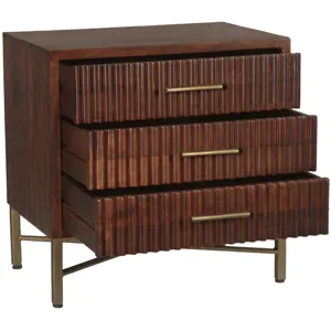 Cosmopolitan 26" Three Drawer Nightstand in Honey Brown