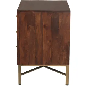 Cosmopolitan 26" Three Drawer Nightstand in Honey Brown