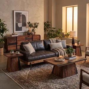 Portofino Industrial 94" Sofa in Morocco Black Leather