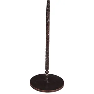 Detroit 10" Side Table in Beige Travertine with Hammered Base