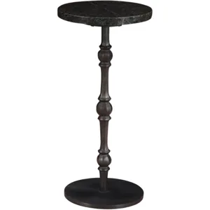 Detroit 10" Side Table in Green Marble with Casted Base