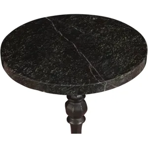 Detroit 10" Side Table in Green Marble with Casted Base