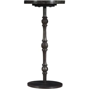 Detroit 10" Side Table in Green Marble with Casted Base