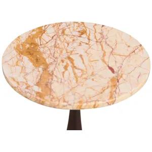 Detroit 12" Side Table in Retro Impulse Marble with Casted Base