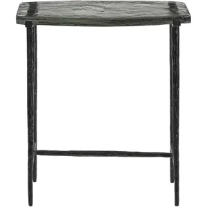 Downey 17" Side Table with Glass Top