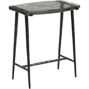 Downey 17" Side Table with Glass Top