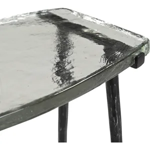 Downey 17" Side Table with Glass Top