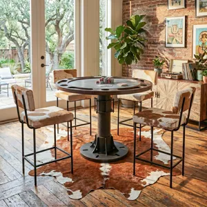 Nola 18" Counter Chair in Brown Hair on Hide