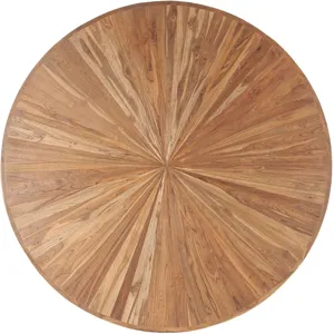 Eiffel 54" Round Dining in Antique Teakwood and Marble Round