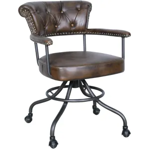 Essex Chesterfield 24" Office Chair in Antique Whiskey