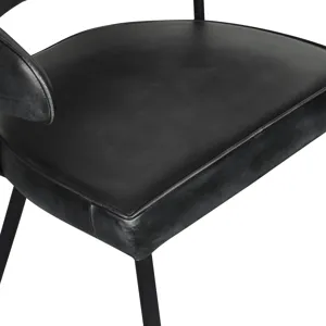 Essex Dover 23" Armchair in Weathered Black Leather