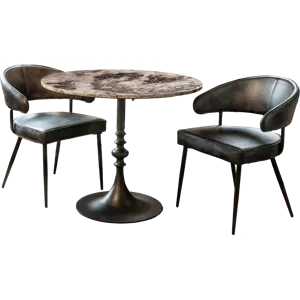 Essex Dover 23" Armchair in Weathered Black Leather