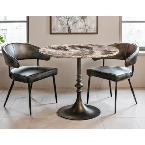 Essex Dover 23" Armchair in Weathered Black Leather